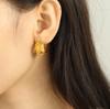 CARLIDANA Fashion Vintage French Style Unique Design Gold Plated Stainless Steel White Pearl Earrings for Women Stud Earrings