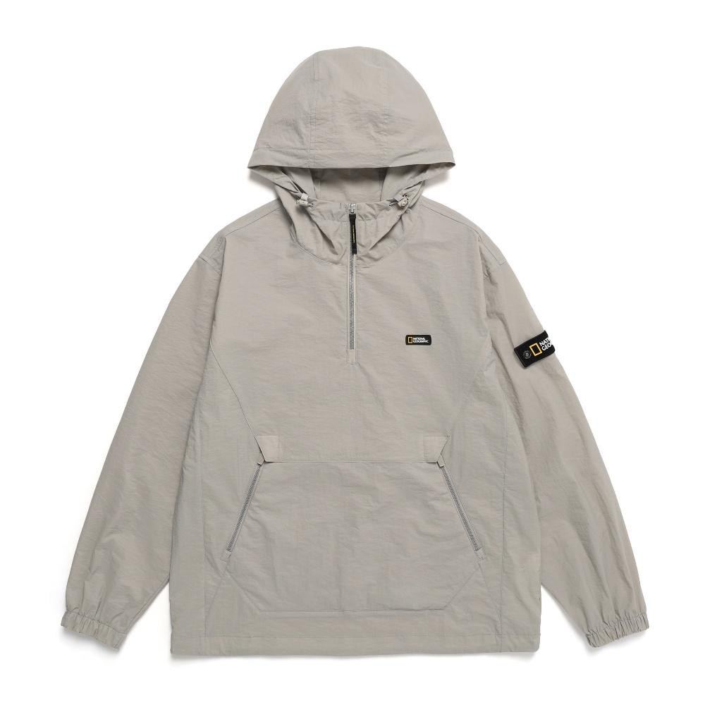 Nationalgeographic N241Uft940 Dimmer Woven Training Hoodie Anorak Oak Beige