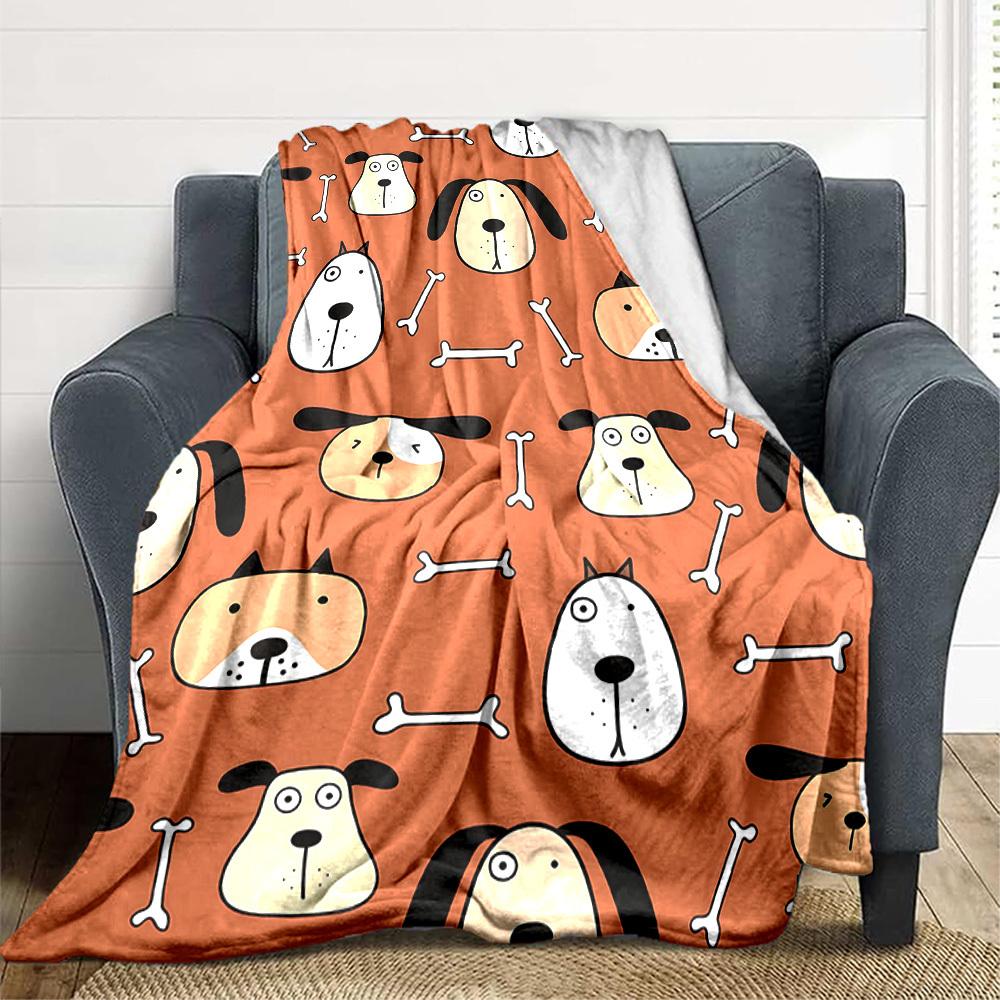 1pc Dogs, Bones Blanket Warm, Cozy, And Soft, Suitable for Sofas, Beds, Cars, And Office Use.Perfect for Camping And Travel, Making It a Great Gift fo