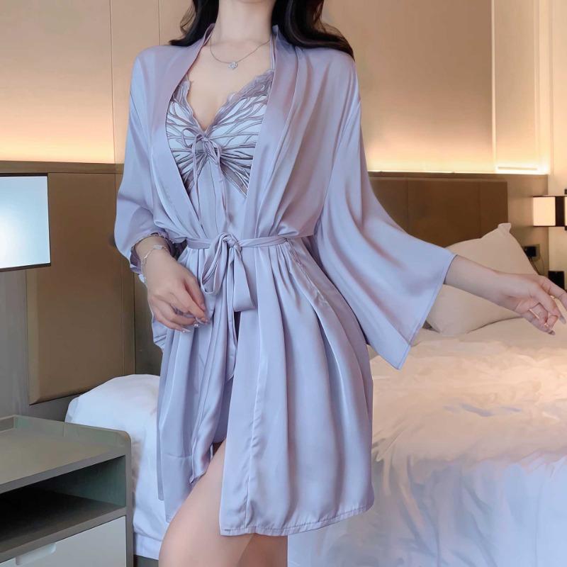 Sex Unterwäsche Uniform Satinjacke Pyjama Pyjama Haus Nachthemd sexy königliche Schwester bequem Schal Temperament