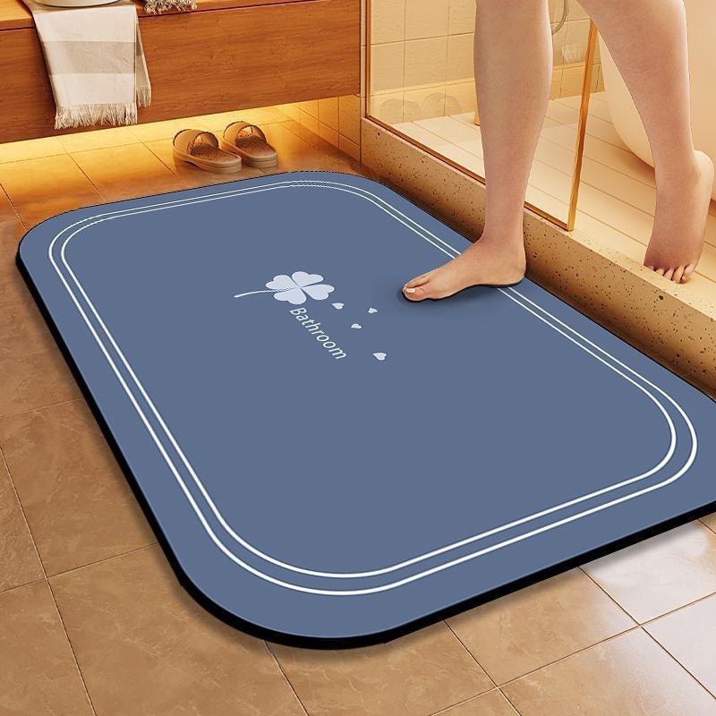 Quick Ship Four-Leaf Clover Diatom Mud Non-Slip Shower Mat - Water Absorbing & Wear Resistant Floor Mat