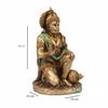 7" Hanuman Statue Sitting Metal Finish Idol Decorative Showpiece Handcrafted Hanuman Ji Murti for Home Office and Gifting Purpose Sculpture,
