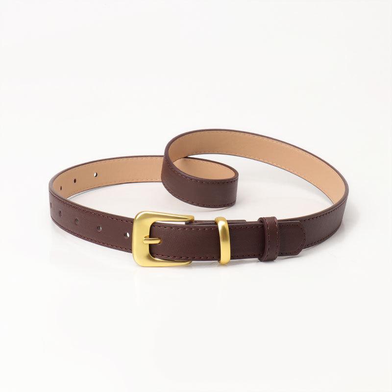Korean-Style Womens Belt: Casual & Simple, High-End Pin Buckle, Perfect for Students & Jeans.