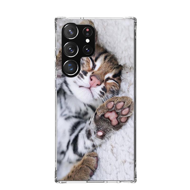 Pink Cat Hand Paw Phone Case For Samsung Galaxy S26 S25 Edge S24 S23 FE S22 Ultra S21 Plus S20 + Fundas Cover Coque Galaxy S25 S