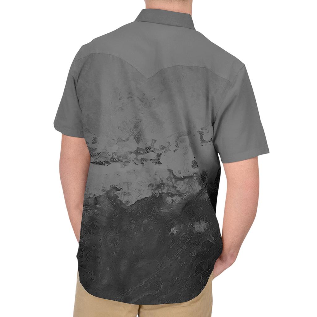 Pánské módní s klopou a krátkým rukávem ležérní top délky po ramena