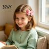 Fashion Hair Accessories Double Layered Glitter Bow Clip for Girls, Artificial Leather Barrettes, Party Non Slip Children Daily Wear & Kids