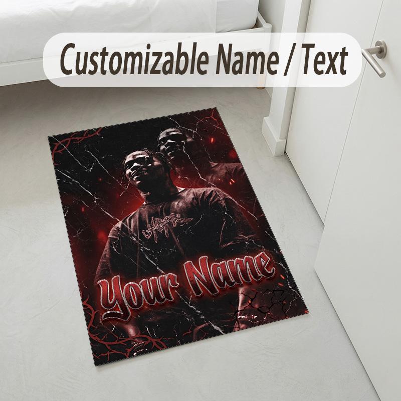 Covor personalizat din catifea de cristal, Nume personalizat imprimat Travis Scott, Covor pufos pentru decor interior casă