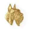 Schnauzer II - gold-plated pin brooch, elegant dog ornament, unique pin by Art-Dog brand