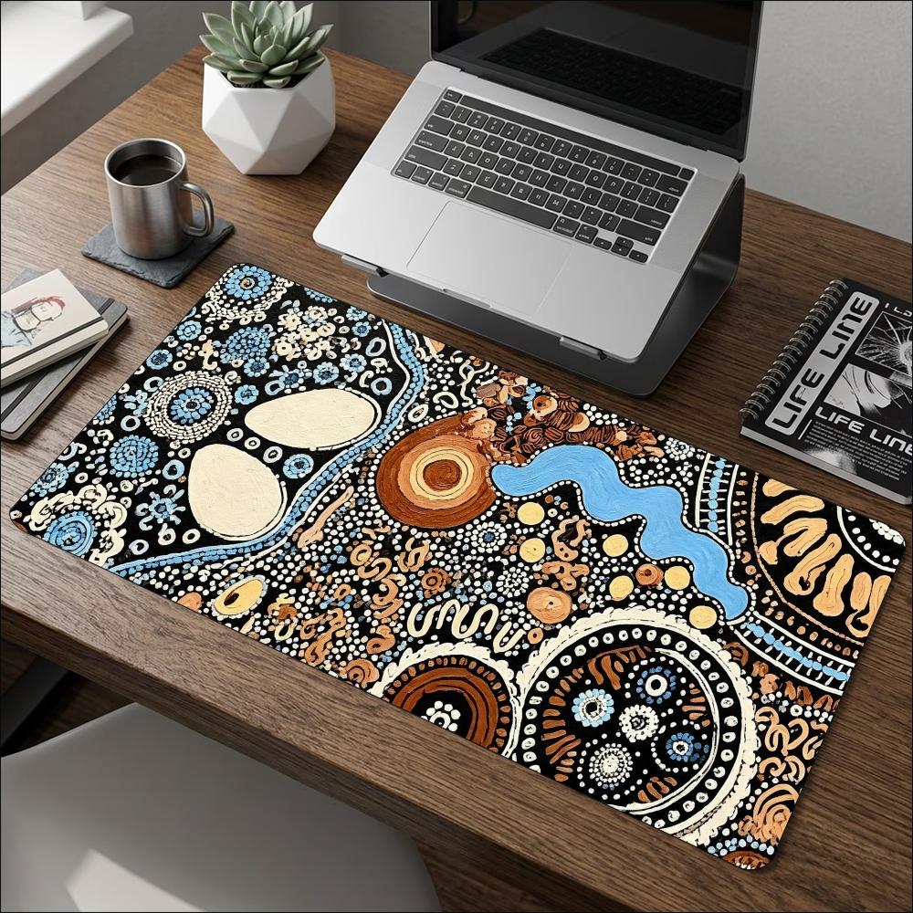 Boho Ethnic Mandala Pattern Extended Gaming Mouse Pad Nonslip Rubber Base Large Desk Mat Keyboard Mouse Pad For Laptop Pc