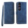 DIERFENG DF-03 For Sony Xperia 1 VII Case Lines Imprint Wallet Leather Phone Cover