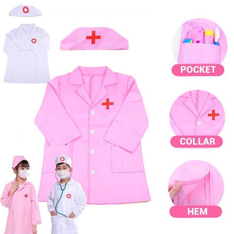 Halloween Doctor Kids Nurse Cosplay Costume Uniform Set Role Play Party Carnival