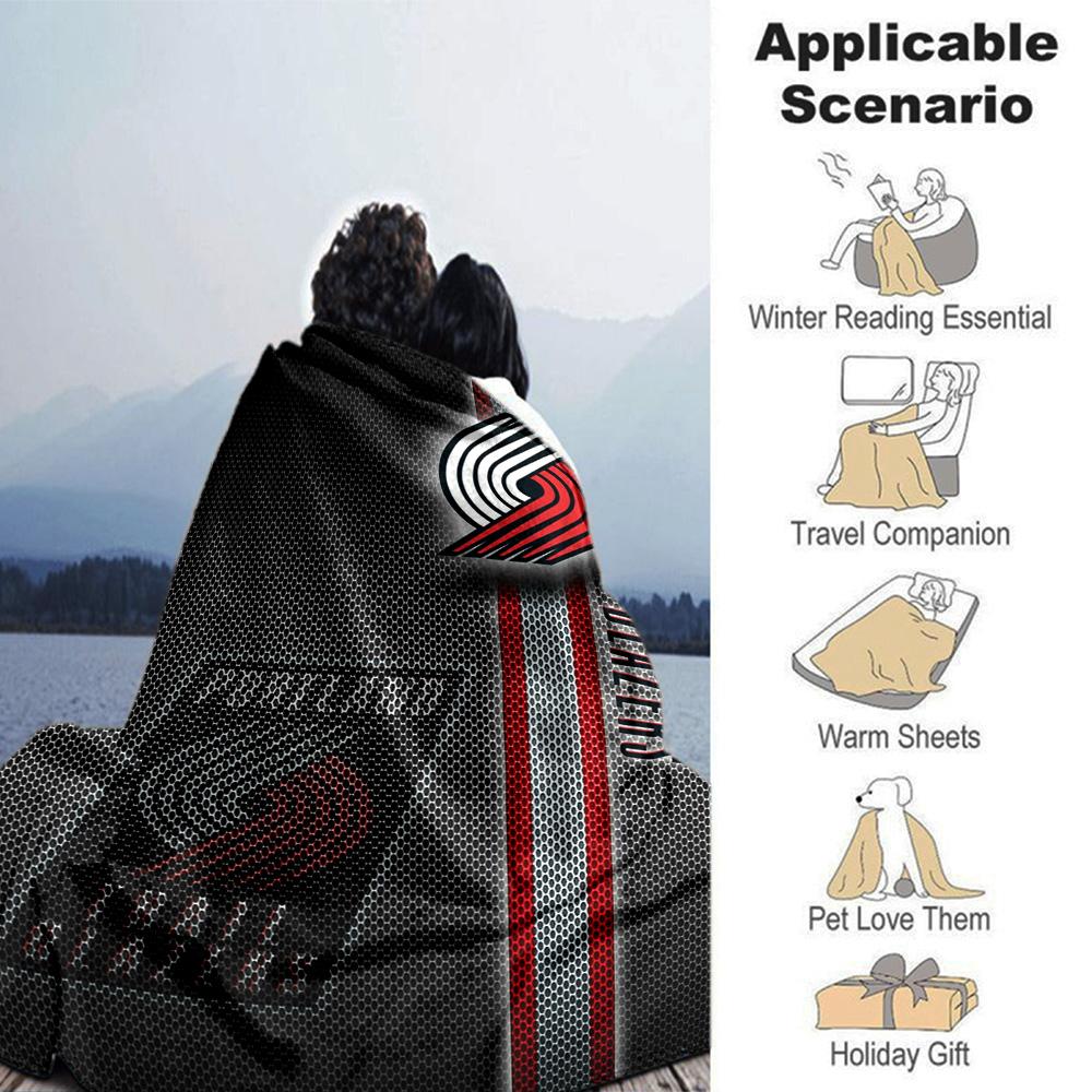 Portland Trailblazers Print Flannel Blanket High Quality Warm Comfortable Cover for All Seasons Perfect for Gifts Home Decor