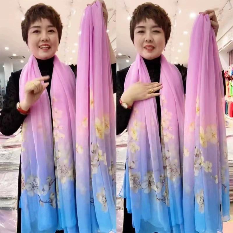 Silk Scarf Women Hijab Pashmina Long Beach Stoles Shawl Wrap Headbands Spring Warm Scarves Bandana Ladies Neckscarf Foulard