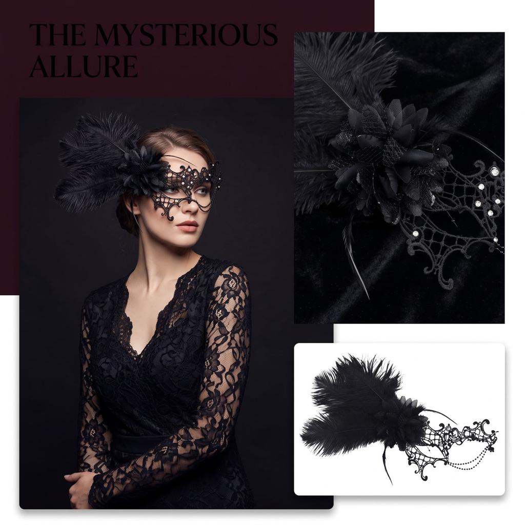 Unisex Eye with Feather and Lace for Masquerade Ball Party Decoration