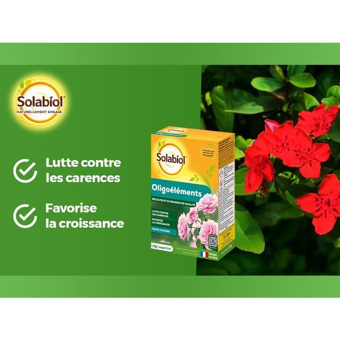 SOLABIOL Engrais Oligoéléments - 1,5Kg - Jusqu'à 37m² - Favorise La Croissance - Lutte Contre Les Carences