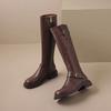 Fashion Belt Buckle Ladies Knee High Shaft Shoes Autumn Winter Middle Heel Women's Long Boots Goth Work New In Pu Fashion 2025 Boot Sale
