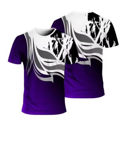 Summer Fashion 3D Color Sports T-Shirt Men's Loose and Comfortable Daily Casual O Neck Plus Short Top