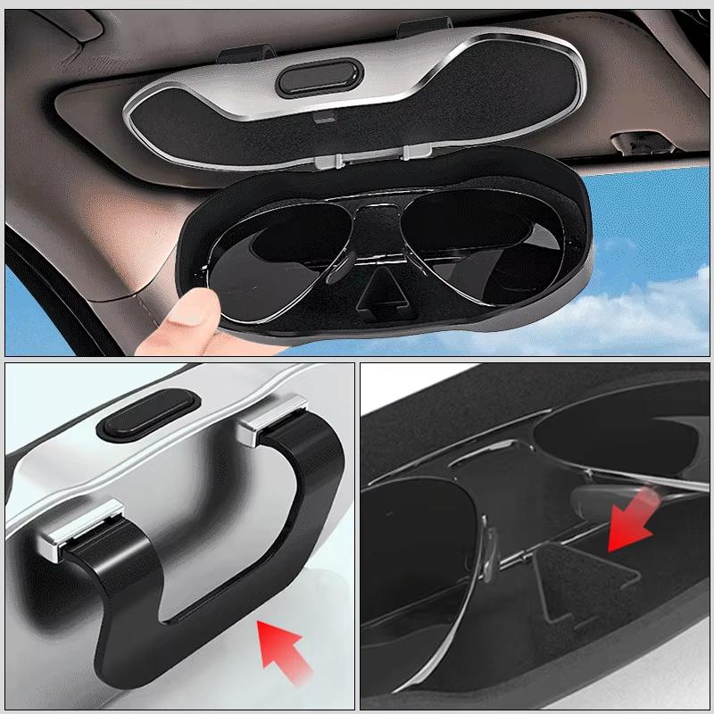 Car Glasses Case Sunglasses Storage Box Car Glasses Box Portable Car Sunglasses Holder Anti-Scratch Auto Visor Eyeglasses Case