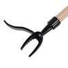 Stand Up Weed Puller Tool with Wood Long Handle Garden Hand Weeding Tool Aluminum Alloy Claw