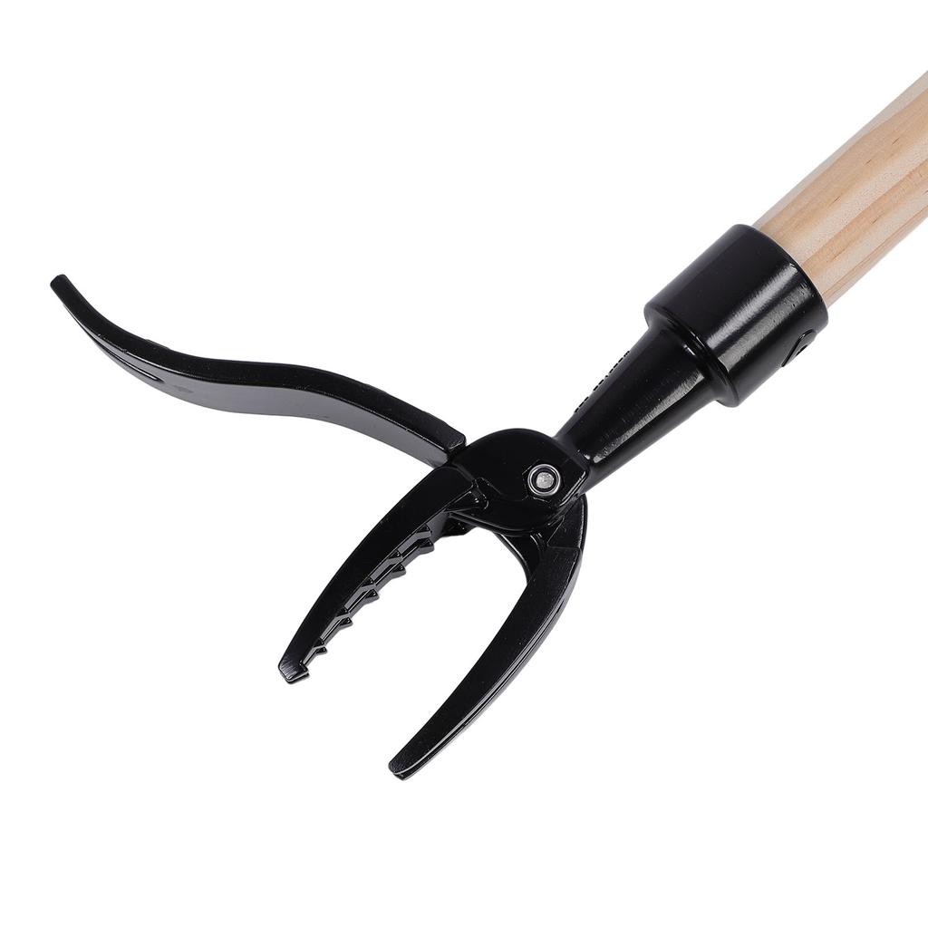 Stand Up Weed Puller Tool with Wood Long Handle Garden Hand Weeding Tool Aluminum Alloy Claw
