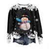 Women's Fashion Christmas Printed Long Sleeve Loose Round Neck Sweatshirt Top