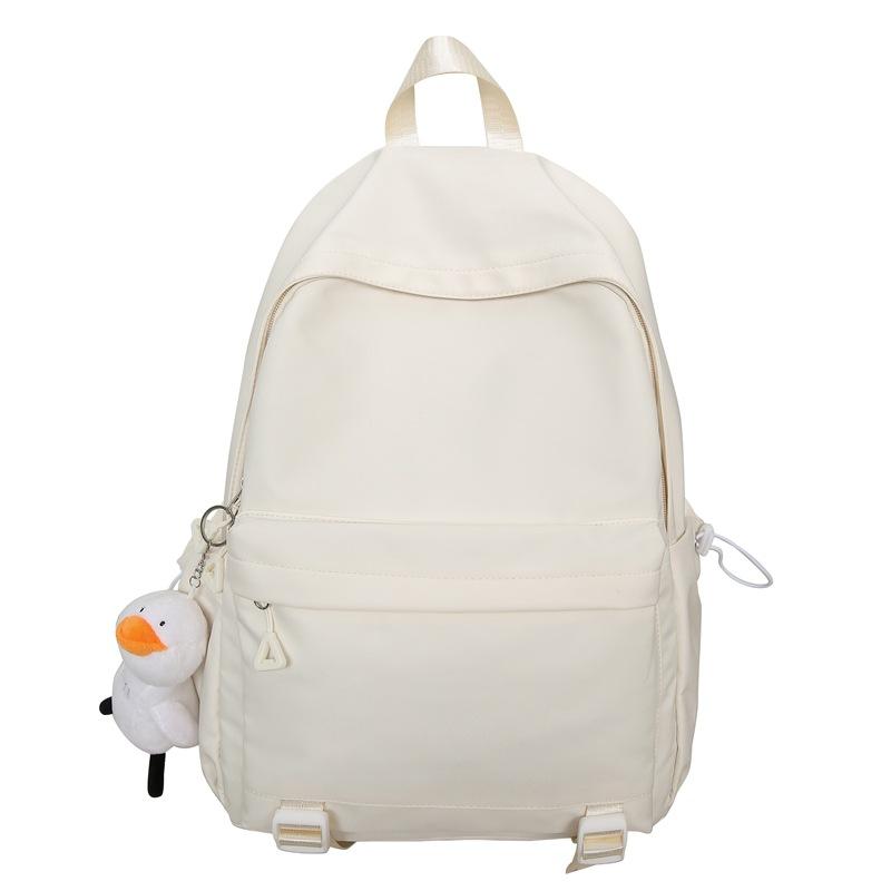 Large Capacity Student Schoolbag Solid Color Women Backpack Men Travel Backpack