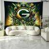 Green Bay Packers Logo Wall Tapestry Aesthetic Wall Hanging Printed Fabric Blanket Decorative Tapestries for Bedroom Living Room Home Decor
