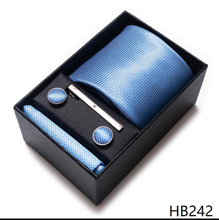 Cravate formelle pour homme, boutons de manchette, serviette de poche, costume six pièces, costume haut de gamme, petit foulard carré, motif rétro, marié, mariage