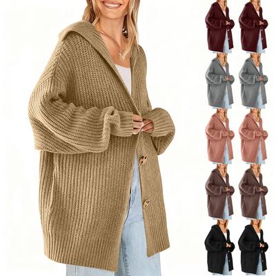 Women's Cardigan Sweater Button-Down Long Sleeve Oversized Knit Cardigans