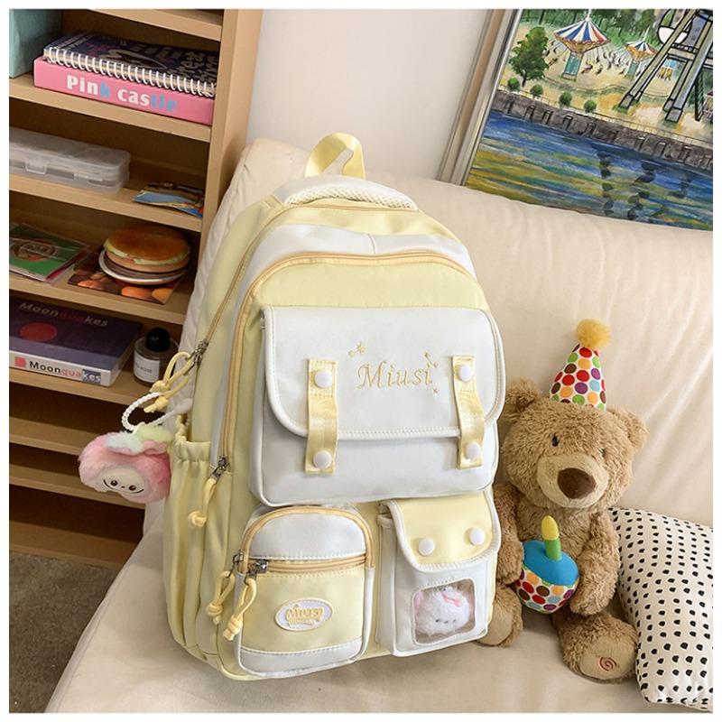 School Bag New High-value College Style Fresh and Sweet Candy-colored Backpack Junior High School Students Lightweight Backpack