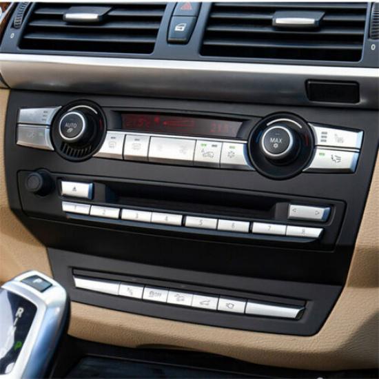 Matte Silver ABS Car Interior Air Conditioner Button Cover For BMW X5 X6 E70 E71