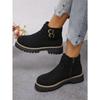 Short Boots Women's Winter 2025 New Platform Round Toe Plus Size Belt Buckle Martin Boots