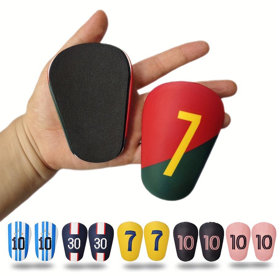 Chapmap Mini Football Soccer Shin Guards Mini Size Lightweight Number Printed Hard Shell Protective Shin Pads for Youth Adult 1