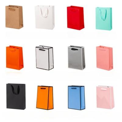 10pcs/lot Brown Black Red White Kraft Paper Bags with Handles Bulk Small Paper Gift Bags Small Business Colth Shopping Bags Xmas
