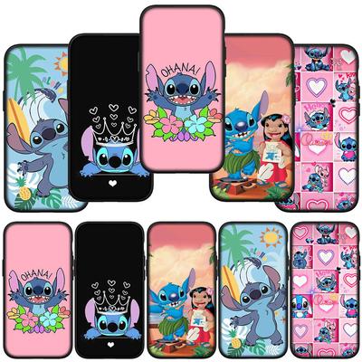 Für iPhone 15 14 Xiaomi Redmi Note 13 12 11 Pro Max X 8 7 9 XR Samsung Galaxy A15 S24 S23 Huawei OPPO A38 Rosa Süße Blaue Lilo Anime Stitch Handyhülle