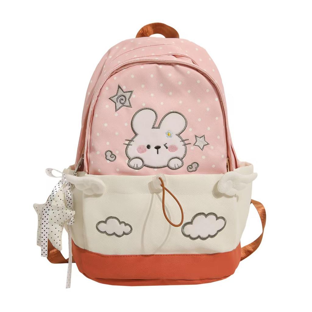 Schoolbag Cartoon Graffiti College Wind Dot Student Large Capacity Pain Bag Casual Japanese Tide Fashion Girl Versatile Backpack