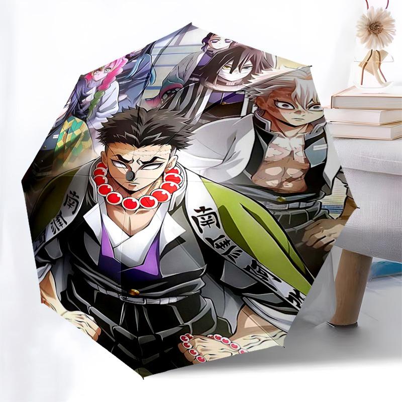 1pc Jujutsu Kaisen Characters Automatic Opening Umbrella - Portable 3-Fold Design with 8-Bone Iron Frame - Outdoor for Fans, Travelers, Daily Use - Pe