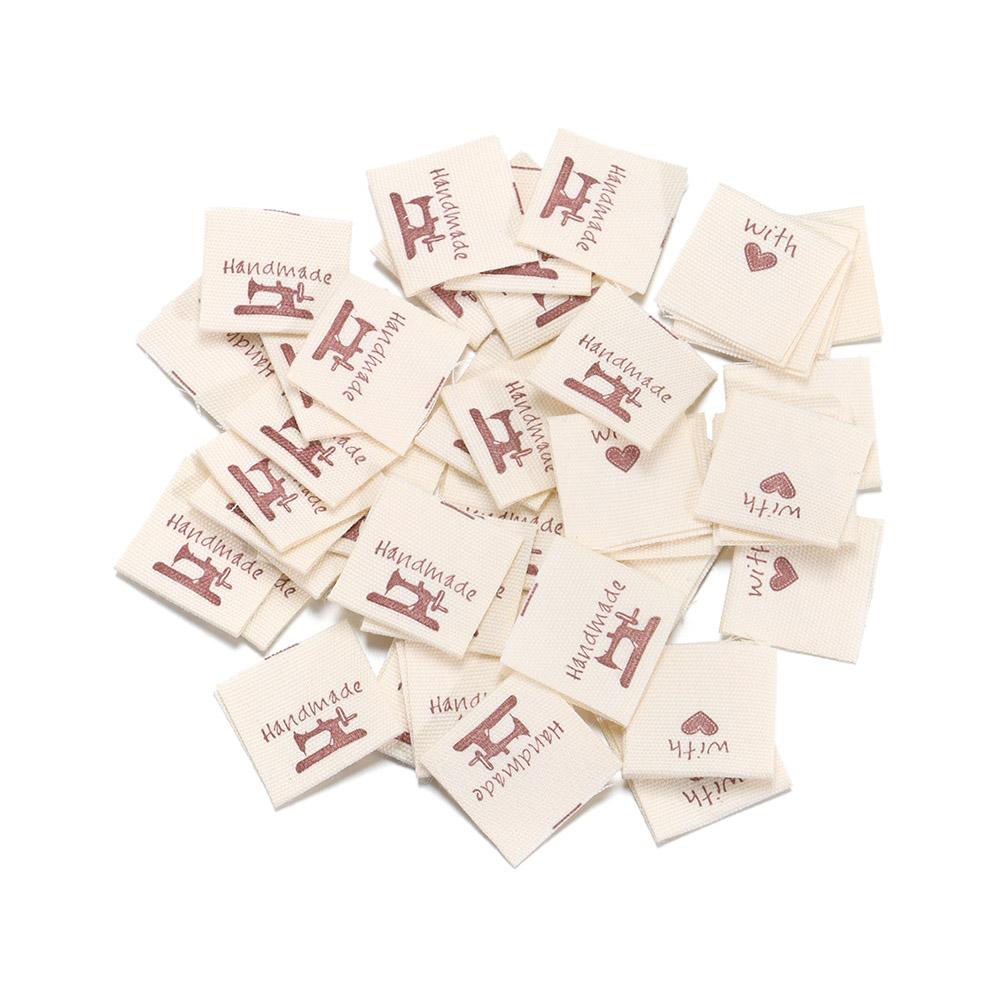 50PCS DIY Woven Supplies Knitting Wool Ball Clothes Labels Garment  Accessories Handmade With Love Clothing Tags