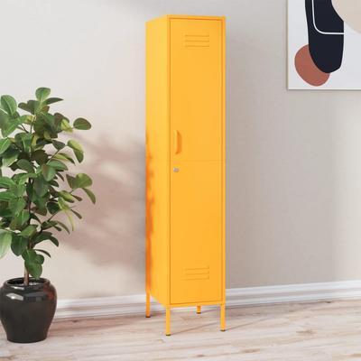 Vidaxl Lockable Wardrobe, Mustard, 35X46X180 Cm, Steel