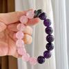 12Mm Natural Amethyst Powder Design Bracelet Bracelet