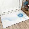 Blue Rose Watercolor Floral Doormat Entryway Mat Home Decor Welcome Rug Artistic Design Modern Indoor Outdoor Gift Mat