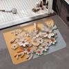 Yousheng Floor Mat 3D Carpet Optical Illusion Floral Bath Mat with Dual Anti-Slip Design Quick-Drying Easy To Clean Bathroom Mat