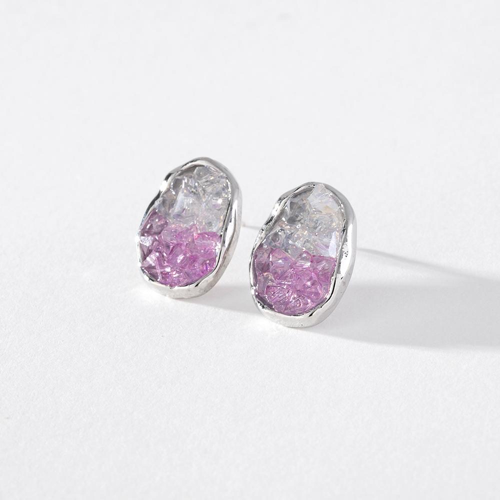 Pinkdudu модные 2023 оранжевые градиентные акриловые серьги-гвоздики романтические морские синие зеленые креативные серьги для женщин ювелирные изделия PD1255 фиолетовый