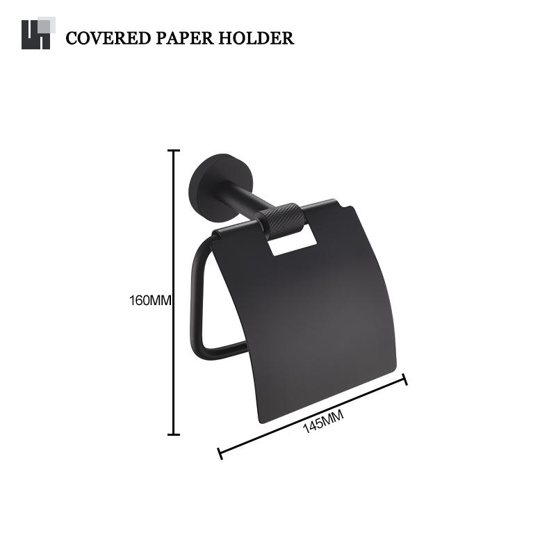 Matte Black Bathroom Accessories Knurled  Towel Bar Bath Robe Hook  Bathroom Hardware Set Shelf for Towels Paper Tissue Hol