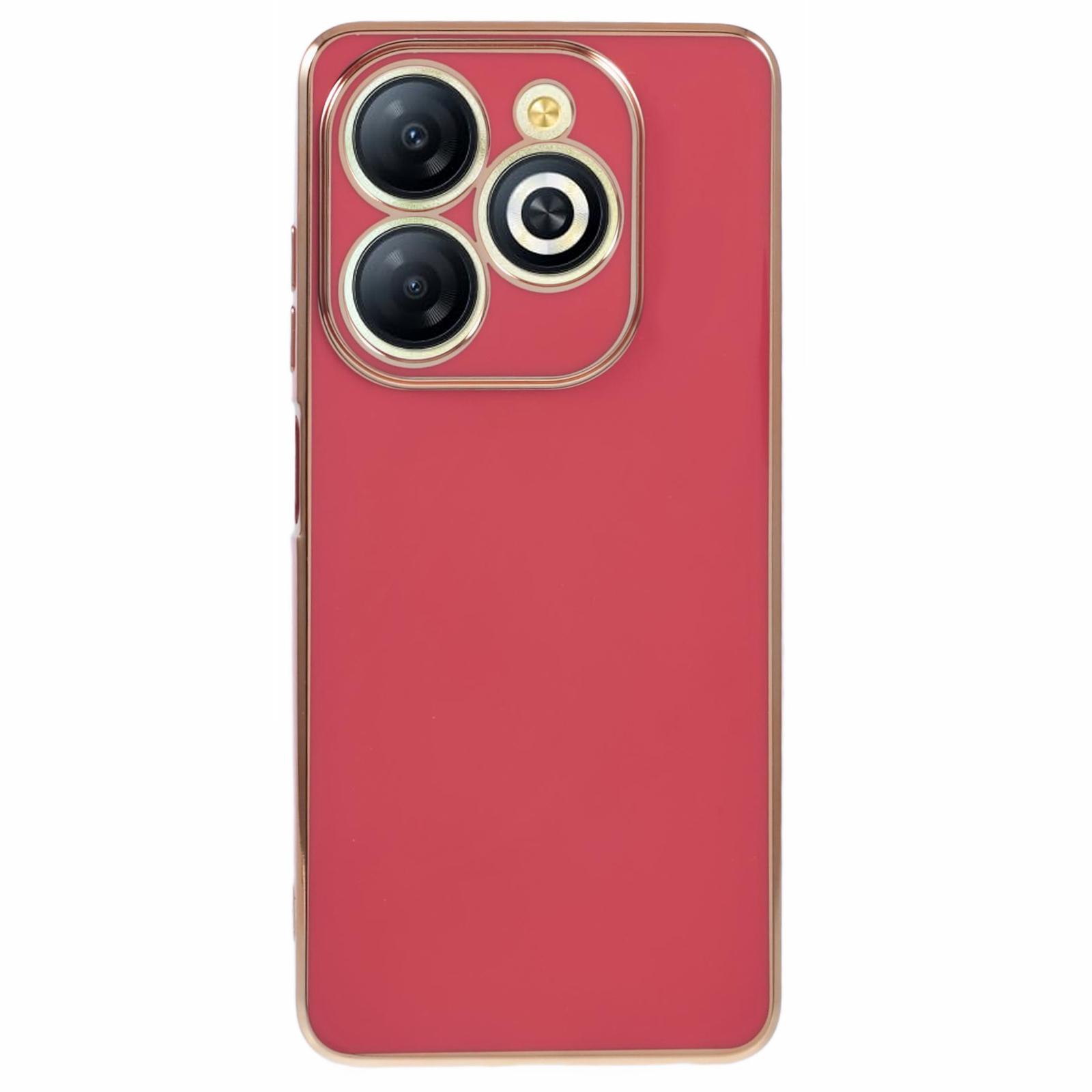 

For Infinix Smart 8 4G/Hot 40i/TECNO Spark Go 2024 4G/Spark 20 Case TPU Electroplated Phone Cover Red