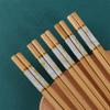 Marbling Bamboo Gift Rice Sushi Chopsticks Tableware Dinnerware Set Kitchen Supplies