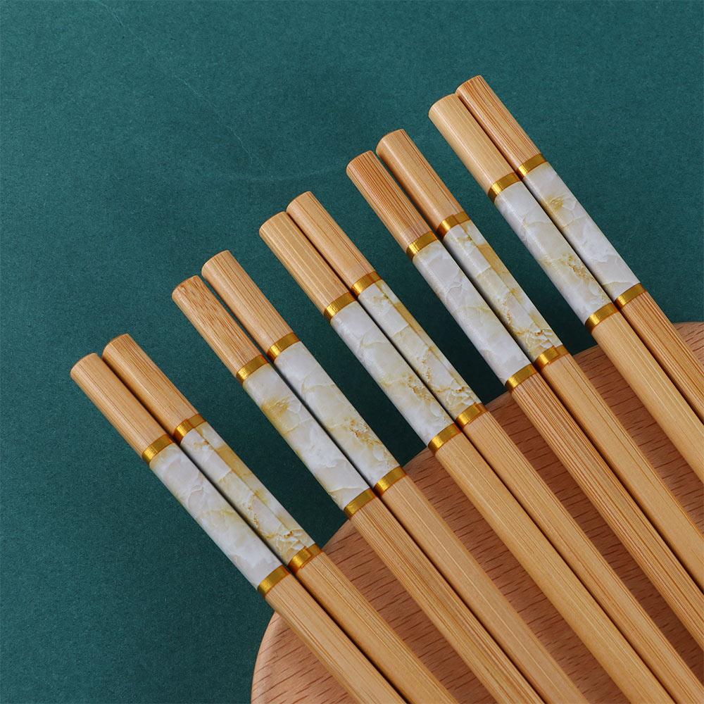 Marbling Bamboo Gift Rice Sushi Chopsticks Tableware Dinnerware Set Kitchen Supplies