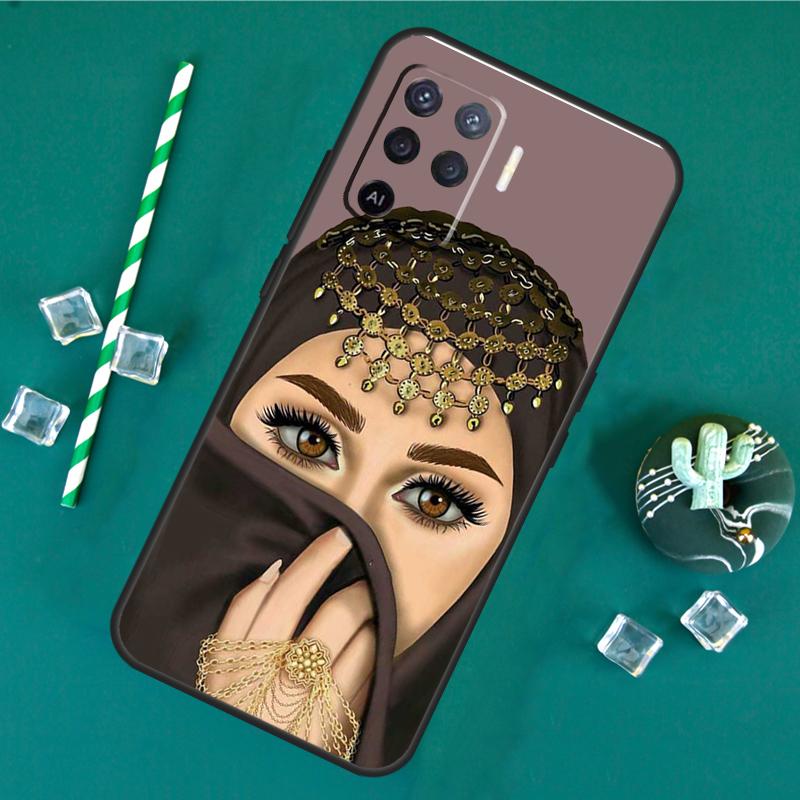 Islamic Arabic Hijab Girl Phone Case For Oppo A18 A38 A58 A78 A98 A40 A60 A80 A91 A15 A17 A74 A94 A54 A57S A16 A76 A96