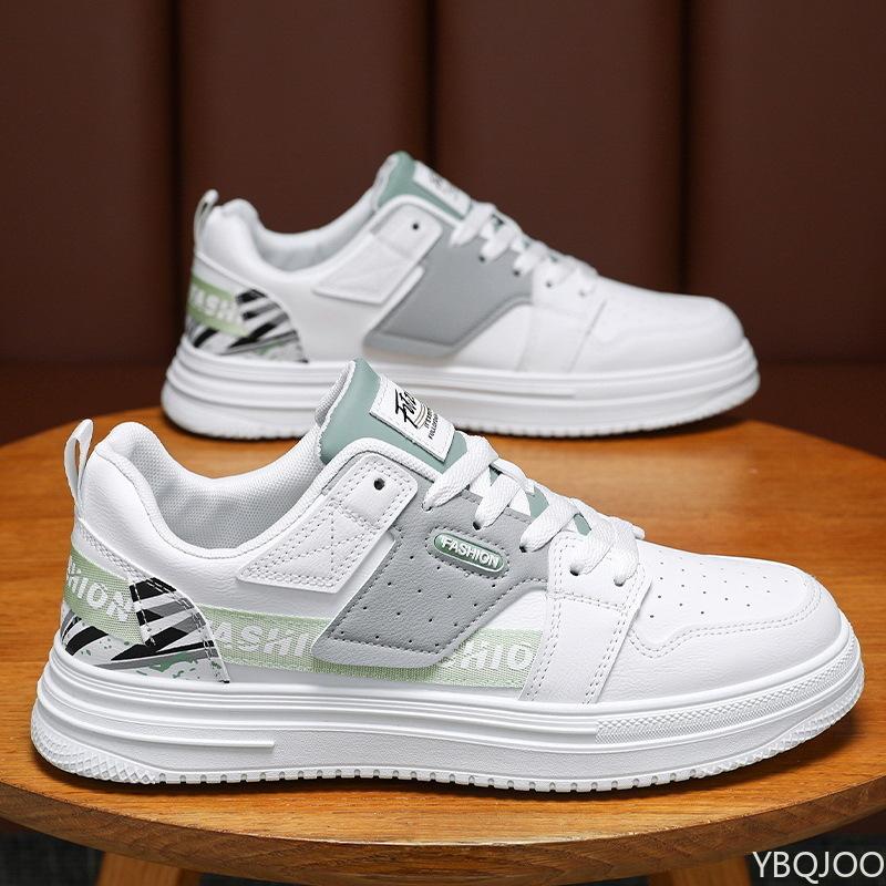 Fashion Trendy Color Blocked Men's Single Shoes 2025 Spring Breathable and Versatile Thick Soled Sports and Leisure Board Shoes Sneakers