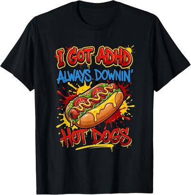 Immer Hot Dogs essen Graffiti Lustiger Humor T-Shirt